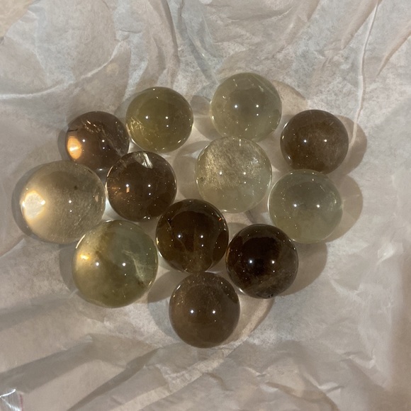 Crystal orbs LAST set ✅ smokey + citrine 15mm-18mm 🆓 + Mini scoop 2025 - Picture 2 of 4